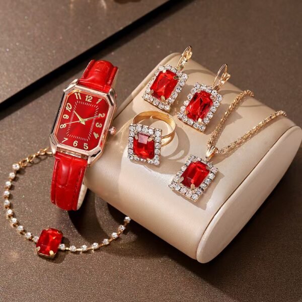 Montre Femme Élégante avec Parures 5 pièces