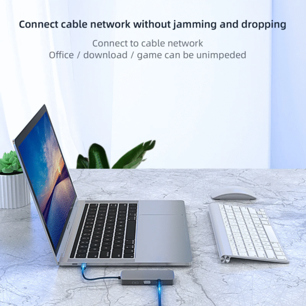 Hub USB Type-C 10-en-1 avec Port RJ45 – USB 3.0