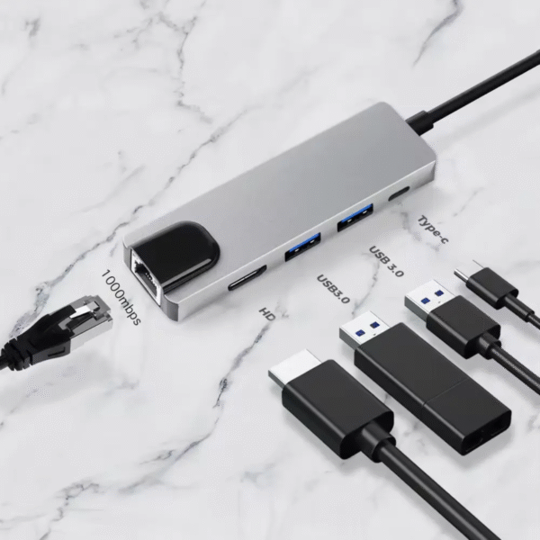 Weixin Image_20251216211657_306_35 Hub USB-C Multifonction 5-en-1 avec Ethernet Gigabit & HDMI 4K